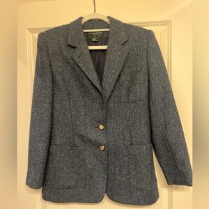 Ralph Lauren Blue/Gray Herringbone Blazer